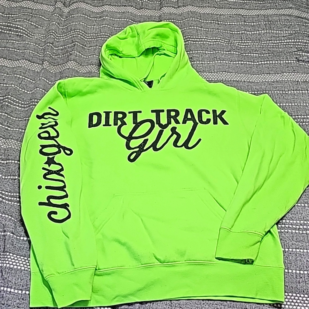 Chix Gear Racewear Dirt Is My Makeup Neon Green Hoodie